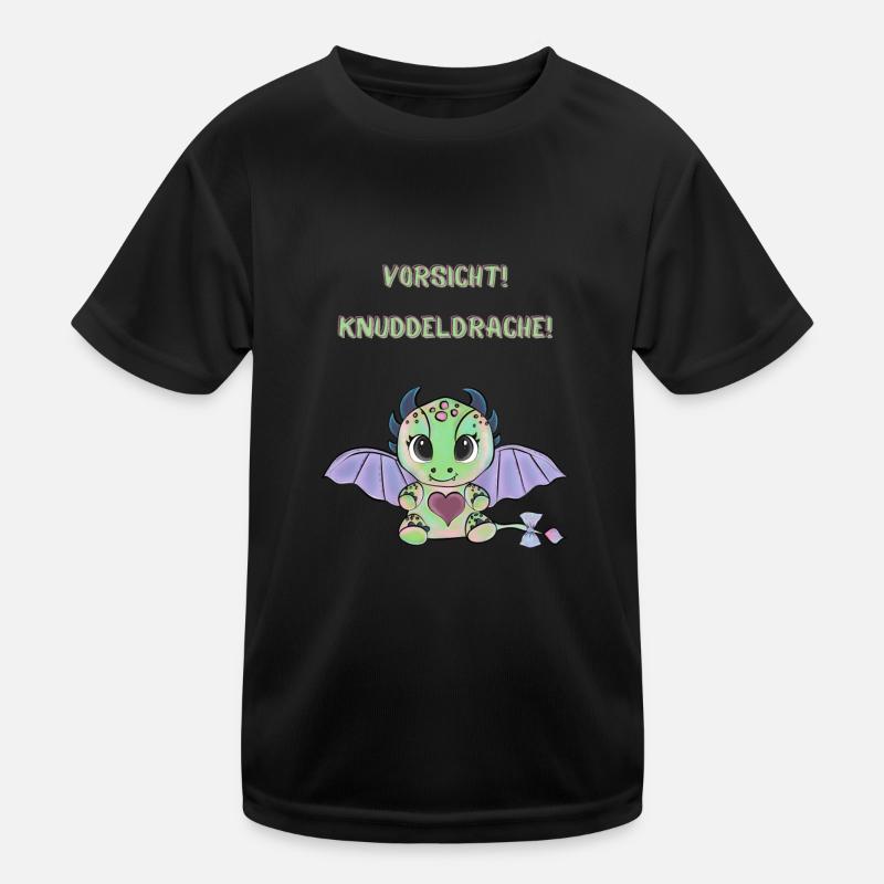 Vorsicht! Knuddeldrache Kinder Funktions-T-Shirt
