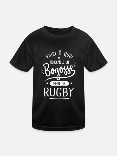 rugby Bogosse joueur de rugby fan de rugby - T-shirt sport Enfant - noir - Devant