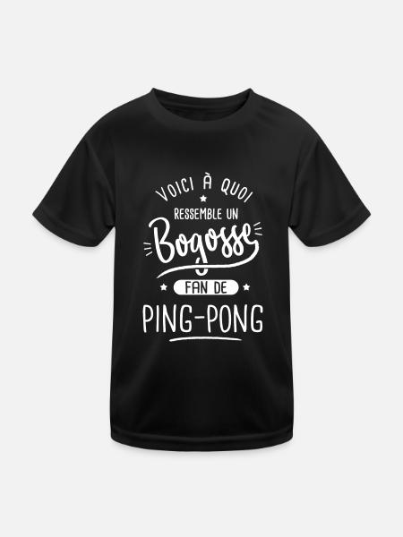 ping pong Bogosse fan de sport ping-pong tennis - T-shirt sport Enfant - noir - Devant
