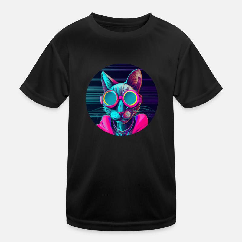 Stylish Cat Kids Functional T-Shirt