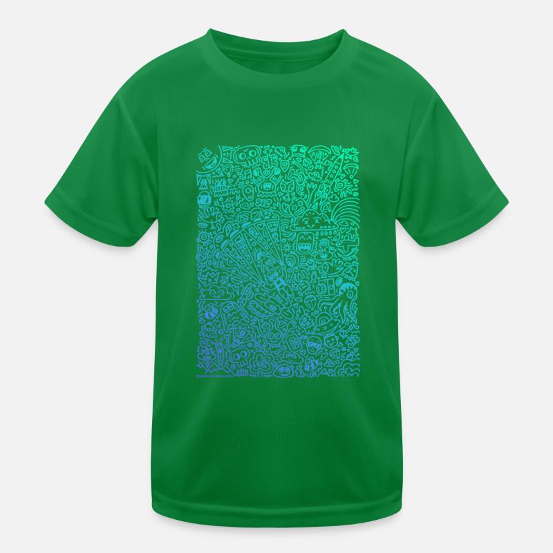 Doodle Paragliders dégradé de couleurs T-shirt sport Enfant