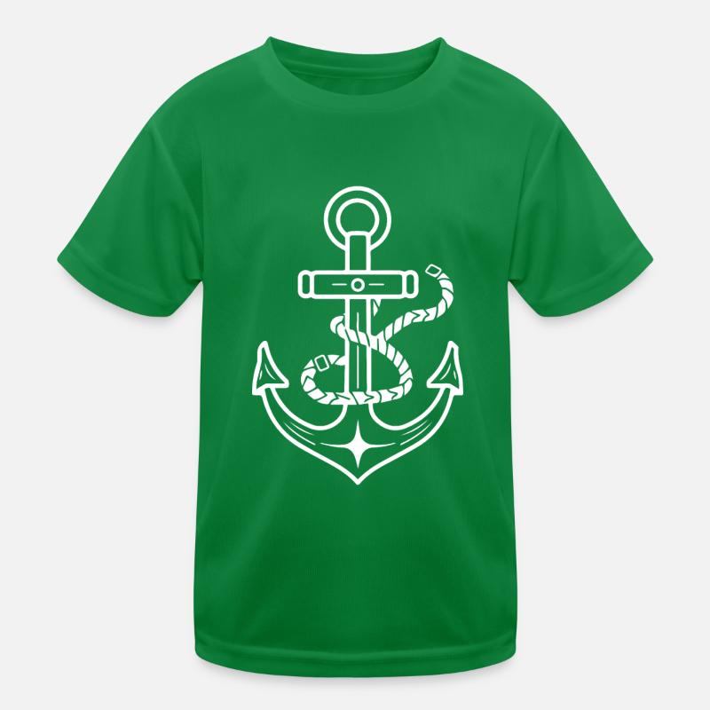 Anker Boot Schiff Nautik Kinder Funktions-T-Shirt