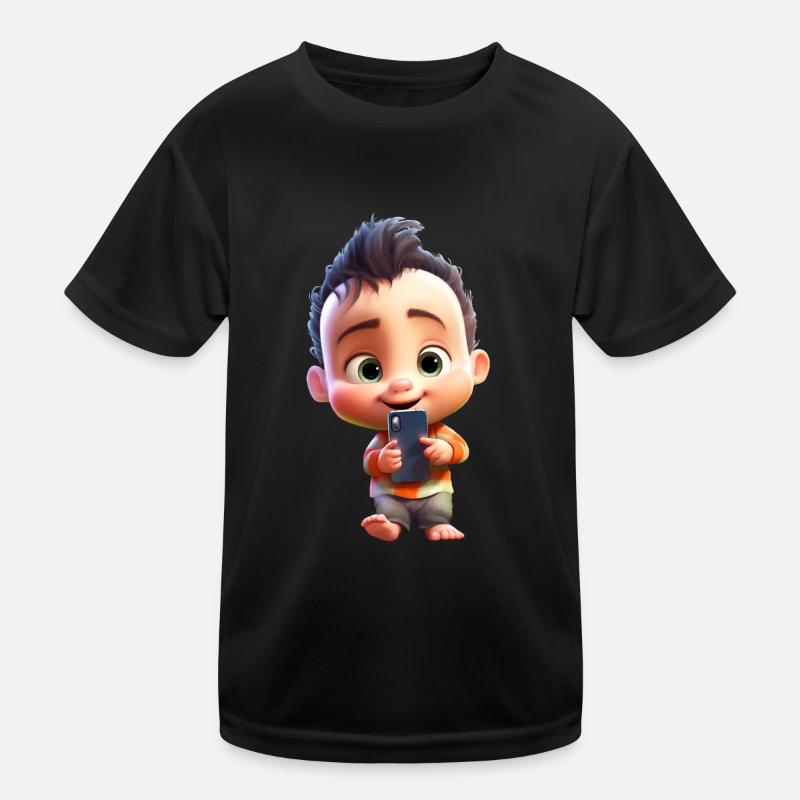 Smartphone Junge Kinder Funktions-T-Shirt