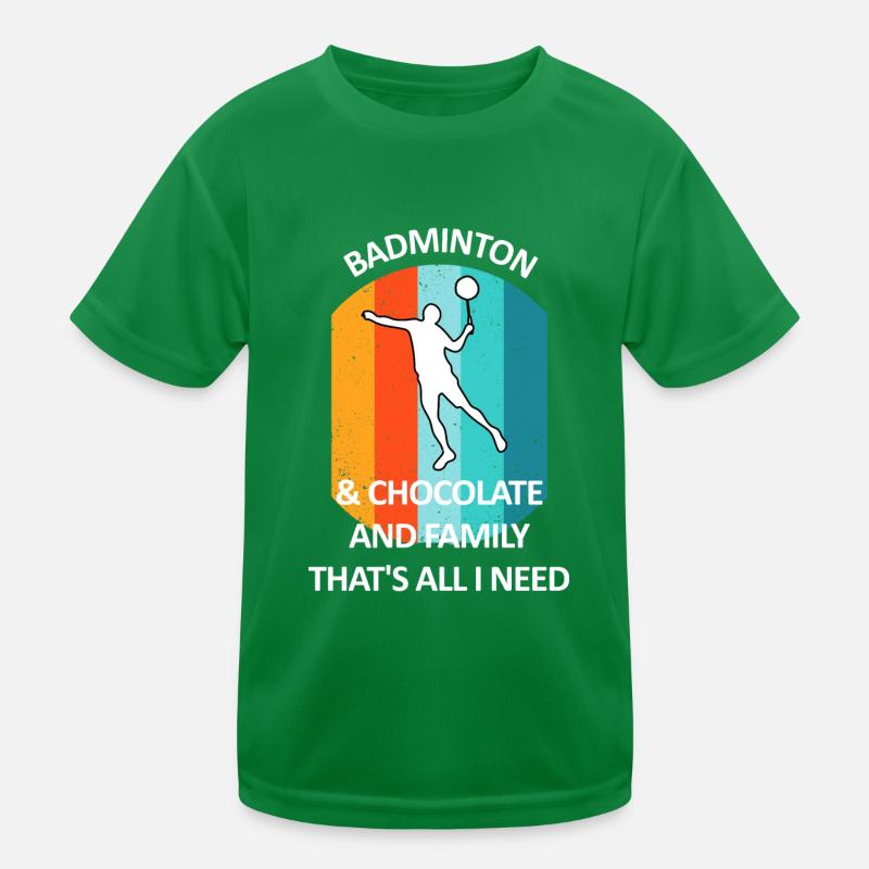 Badminton Badminton Badminton Player Chocolat T-shirt sport Enfant