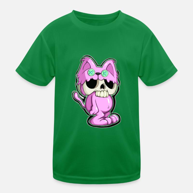 Katzenskull Kinder Funktions-T-Shirt