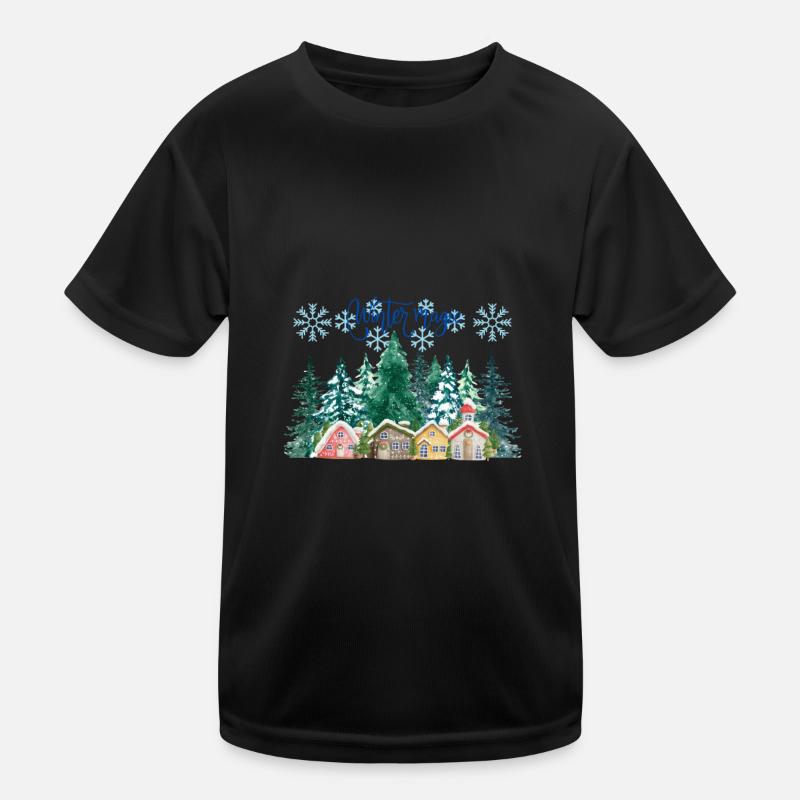 Winter Schnee Design T Shirt Pullover Kinder Funktions-T-Shirt