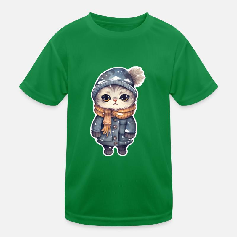 Chat avec chapeau, écharpe et veste T-shirt sport Enfant
