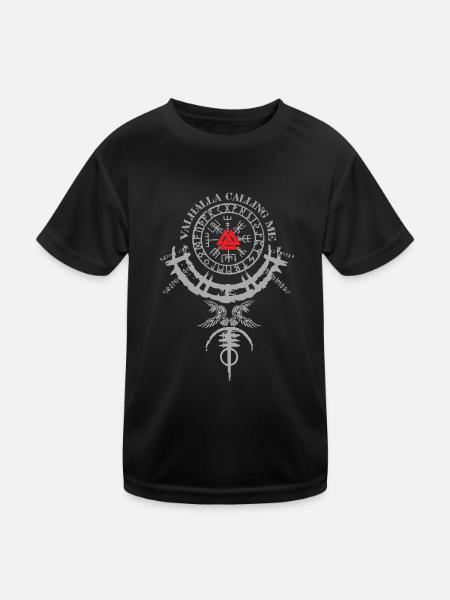 vikings valhalla calling me celts norsemen - Kids Functional T-Shirt - black - Front