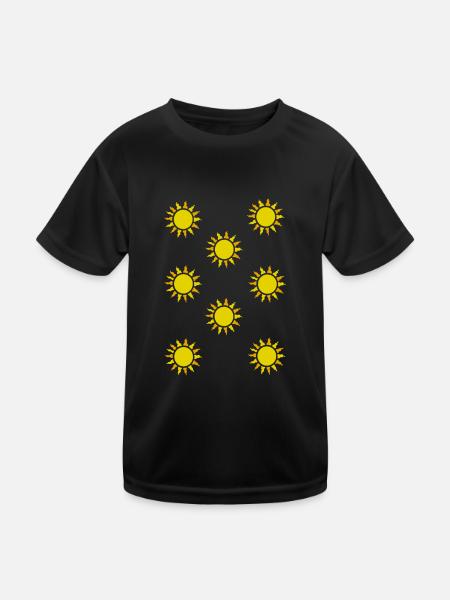 Kleine Sonnen - Kinder Funktions-T-Shirt - Schwarz
