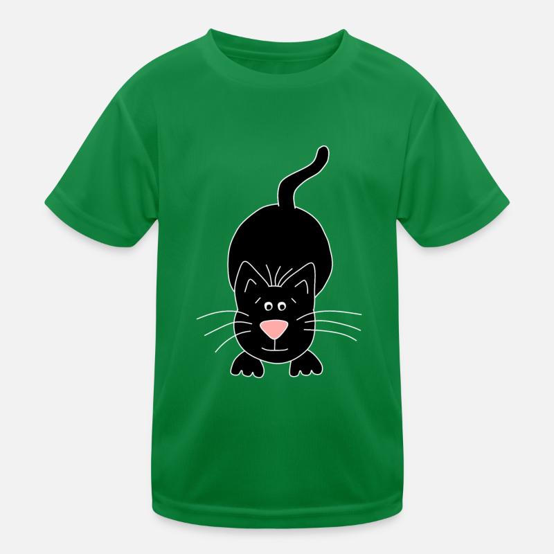 chat noir T-shirt sport Enfant