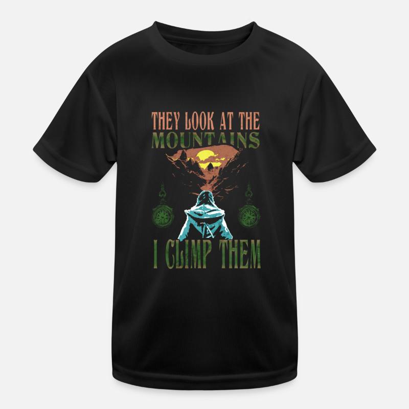 Lustiger Spruch Mann wandert Wanderung mit Kompass Kinder Funktions-T-Shirt