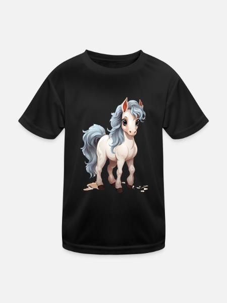 Bébé cheval mignon - T-shirt sport Enfant - noir