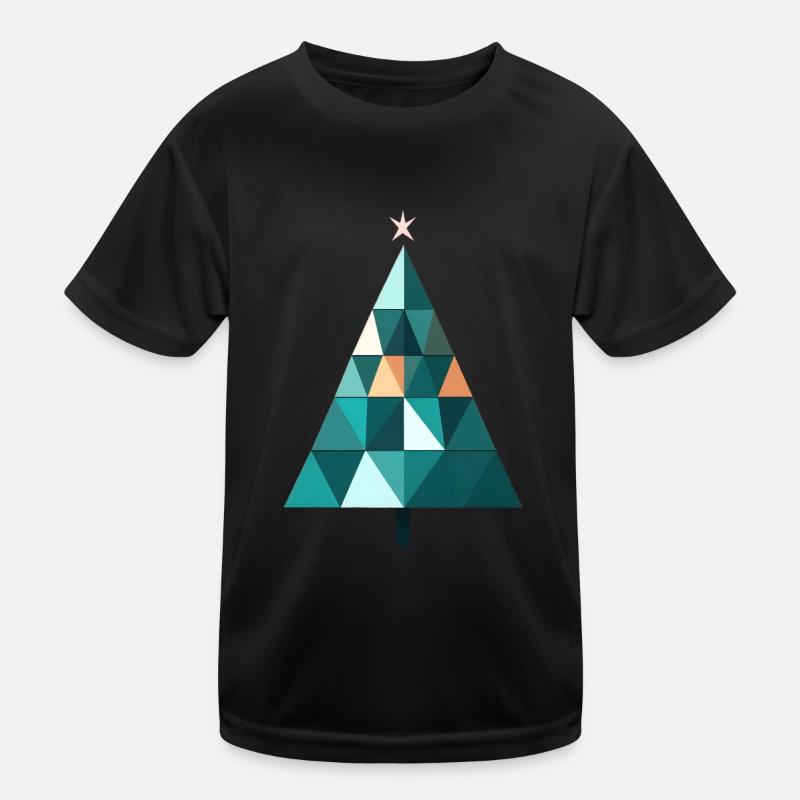 Polygon Christmas Tree Christmas Tree at Christmas Kids Functional T-Shirt