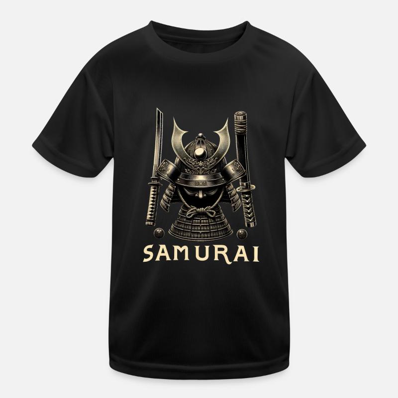 Samurai-Helm und Katana Kinder Funktions-T-Shirt