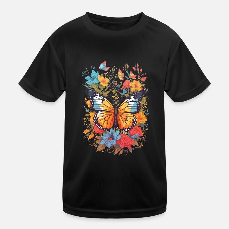 Papillon, insecte, papillon, nature, été, art coloré T-shirt sport Enfant