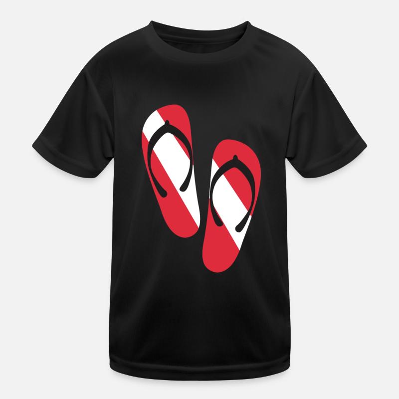 Pantoufles rouges et blanches T-shirt sport Enfant