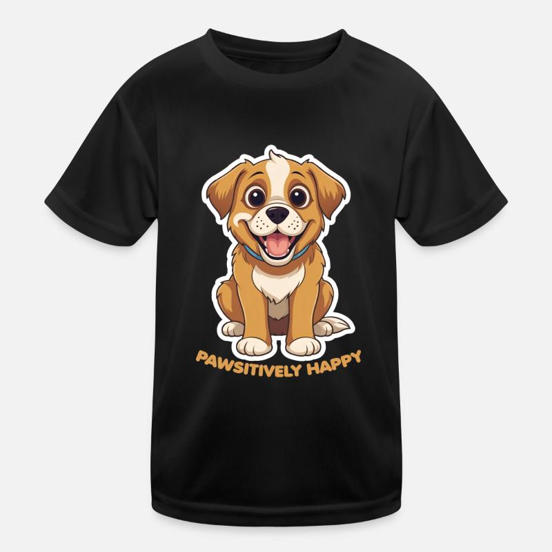 Pawsitively Happy - Kids Functional T-Shirt - black
