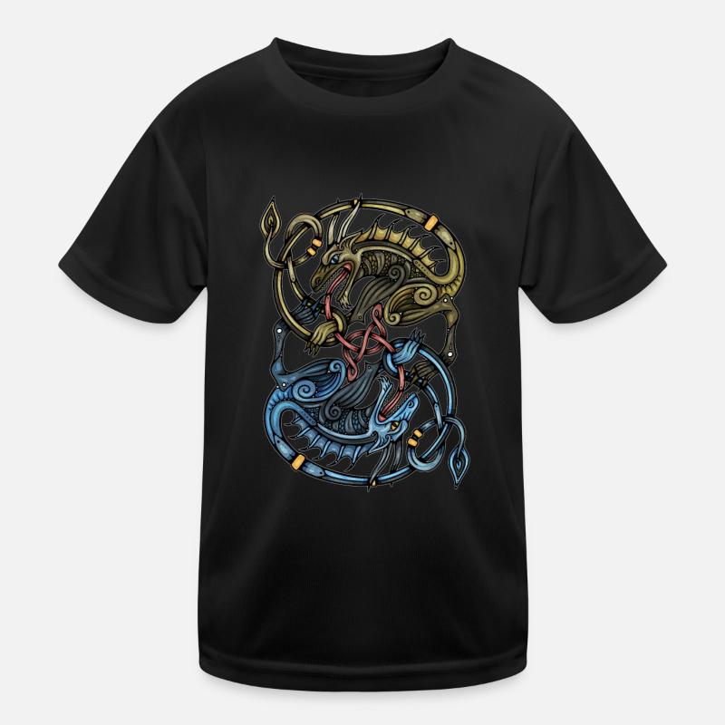 Wikinger Drachen Kinder Funktions-T-Shirt