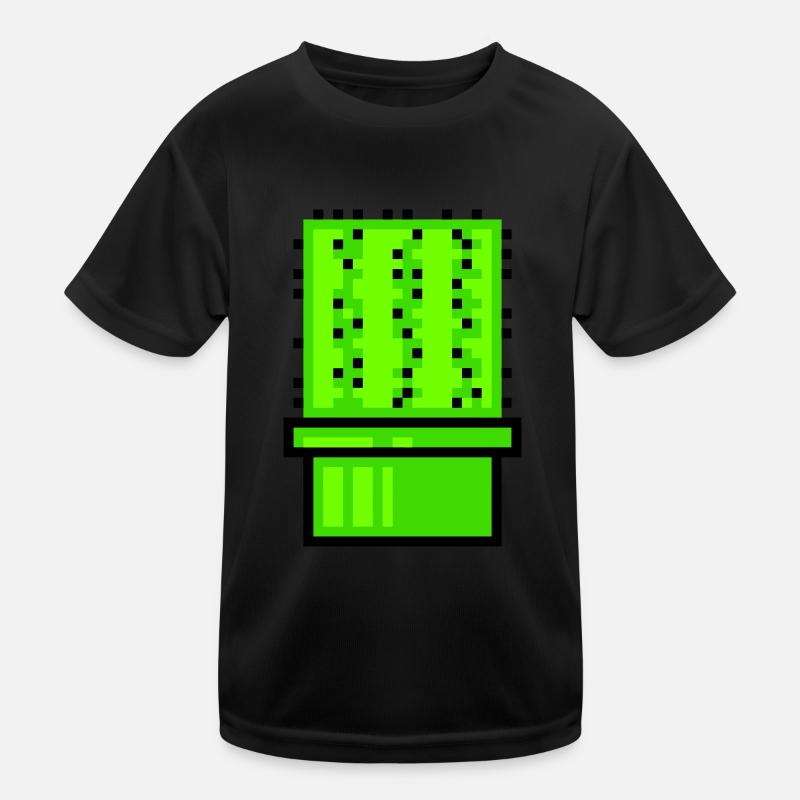 Cactus Cacti Retro Video Game Pixel Flower Pot Kids Functional T-Shirt