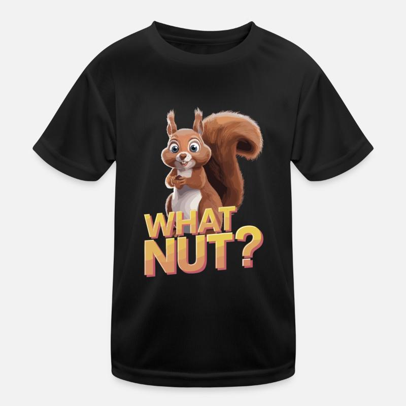 Nettes Eichhörnchen hält Eichel What Nut Kinder Funktions-T-Shirt