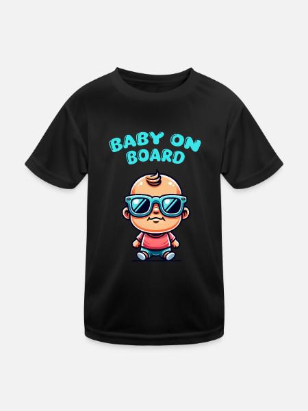 Baby Comic Sunglasses - Kids Functional T-Shirt - black - Front