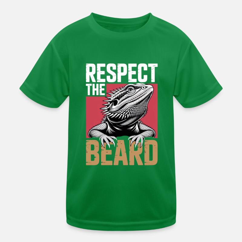 Respect the Beard! Bartagame Reptil Terraristik Kinder Funktions-T-Shirt