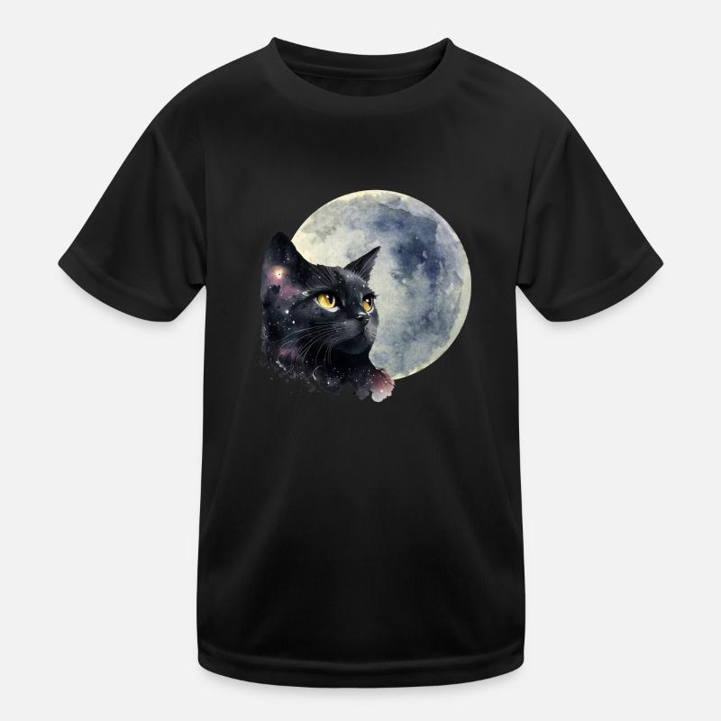 Mond Katze Kinder Funktions-T-Shirt