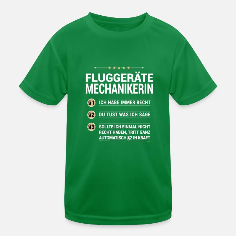 Fluggerätemechanikerin Beruf eigenen Paragraphen Kinder Funktions-T-Shirt
