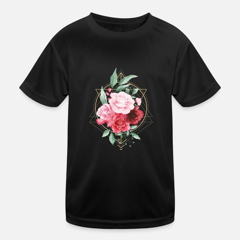 Boho Style Géométrie Roses Fleur Rétro Vintage T-shirt sport Enfant
