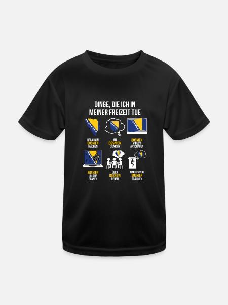 Bosnien Spruch | Lustiger Freizeit Spruch Bosnia - Kinder Funktions-T-Shirt - Schwarz - Vorne