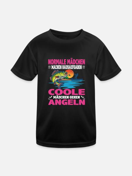 Normale Mädchen machen Hausaufgaben coole Mädchen - Kinder Funktions-T-Shirt - Schwarz - Vorne