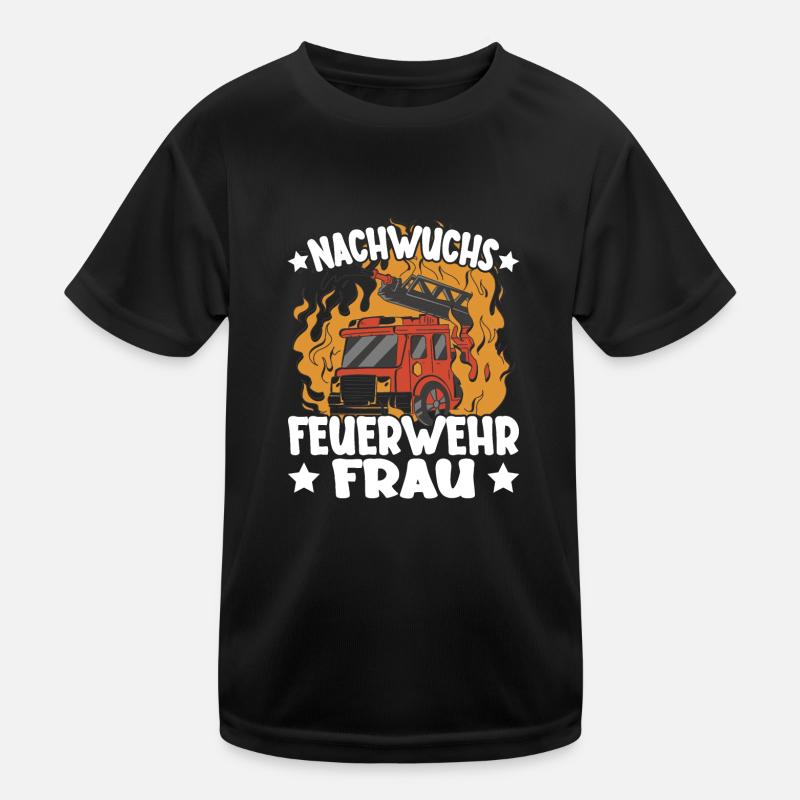 Kinder Mädchen Feuerwehr Nachwuchs Feuerwehrfrau Kinder Funktions-T-Shirt