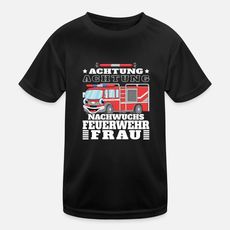 Kinder Mädchen Feuerwehr Nachwuchs Feuerwehrfrau Kinder Funktions-T-Shirt