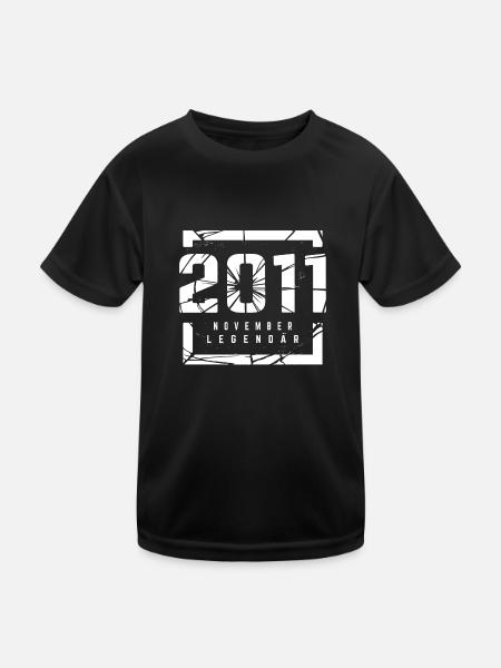 November 2011 Legendär 12 Jahren Mann Frau - Kinder Funktions-T-Shirt - Schwarz - Vorne