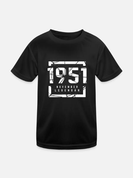 November 1951 Legendär 72 Jahren Mann Frau - Kinder Funktions-T-Shirt - Schwarz - Vorne