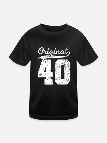 40 Original 84 Years Man Wife Birthday - Kids Functional T-Shirt - black - Front