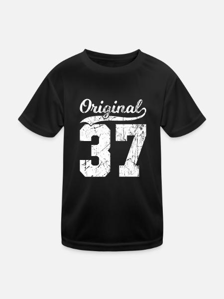 37 Original 87 Years Man Wife Birthday - Kids Functional T-Shirt - black - Front