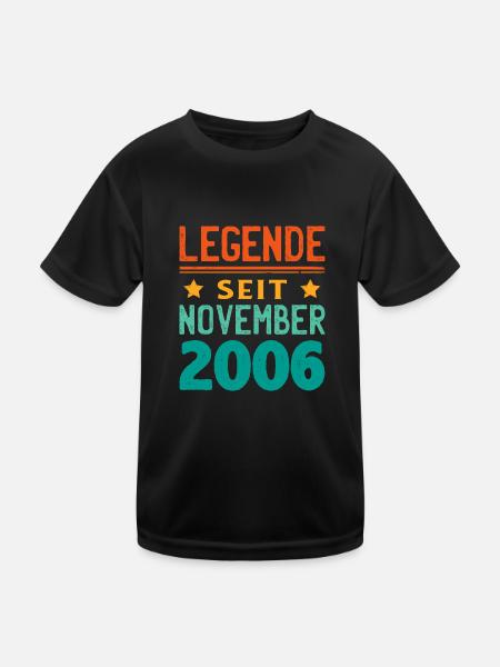 November 2006 Legende seit 17 Jahren Mann Frau - Kinder Funktions-T-Shirt - Schwarz - Vorne