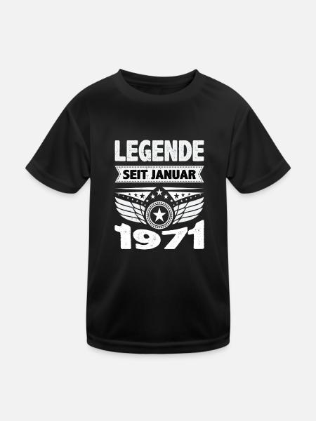 Januar 1971 Legende seit 53 Jahren Mann Frau - Kinder Funktions-T-Shirt - Schwarz - Vorne