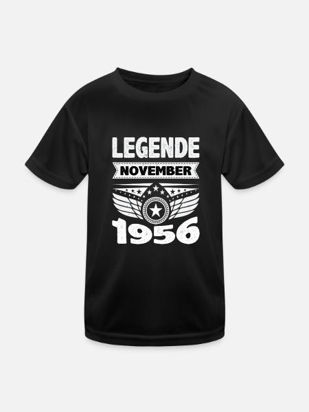 November 1956 Legend for 67 years Man Woman - Kids Functional T-Shirt - black - Front