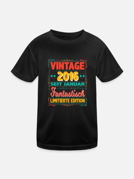 Janvier 2016 Vintage Fantastique 8 Ans Homme Femme - T-shirt sport Enfant - noir - Devant