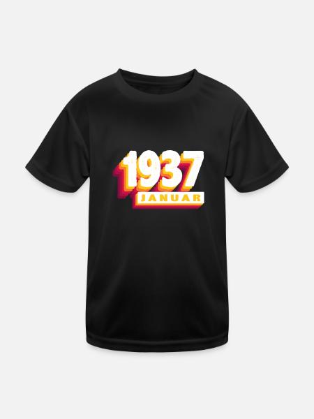 Janvier 1937 0 87 ans Homme Femme Anniversaire - T-shirt sport Enfant - noir - Devant