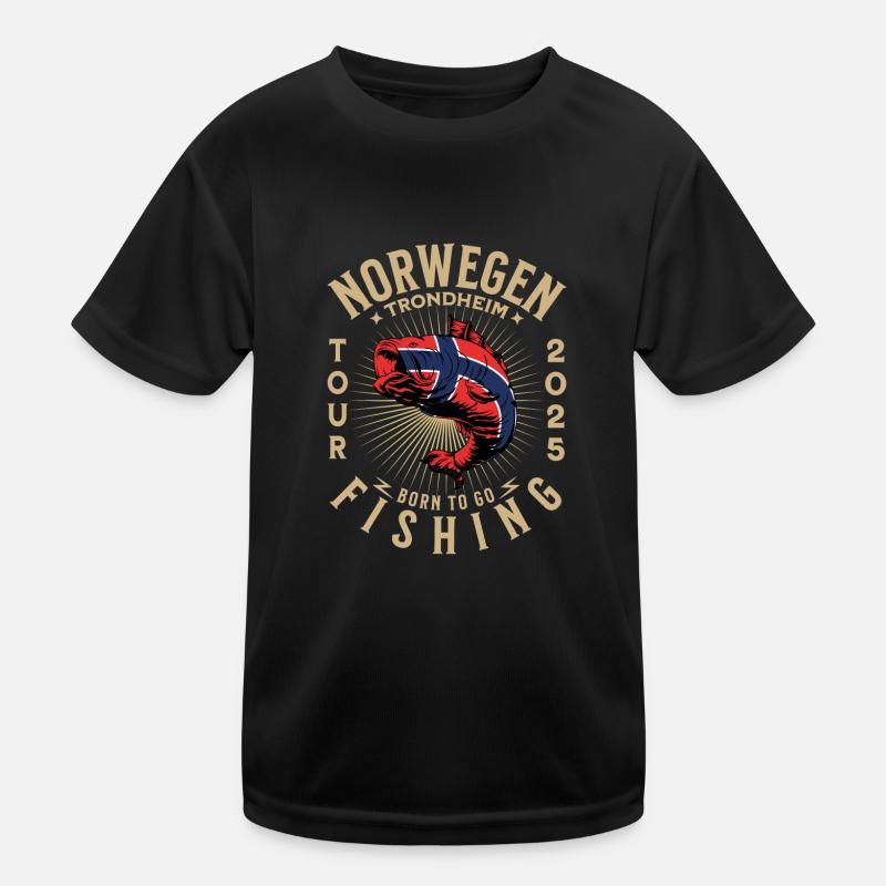Norvège : Trondheim : Excursion de pêche 2025 (Garantie du prix le plus bas) T-shirt sport Enfant
