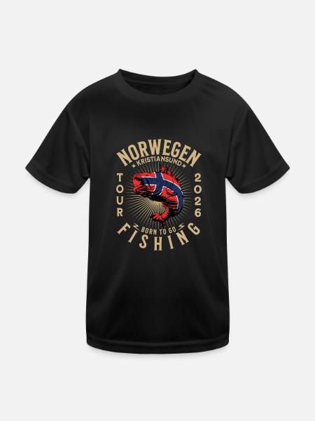 Pêche à Kristiansund 2026 - T-shirt sport Enfant - noir - Devant