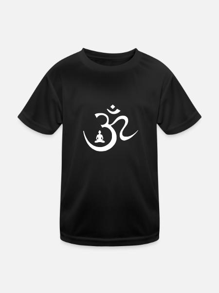 OMM SYMBOL T-Shirt - Buddhismus Buddha - Kinder Funktions-T-Shirt - Schwarz