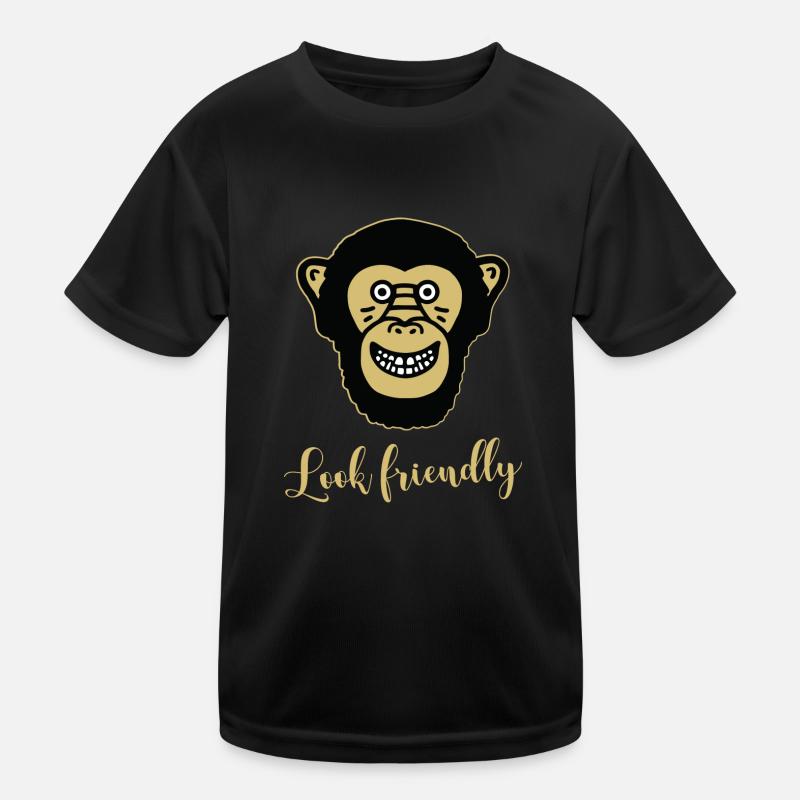 Affe Schimpanse - Look friendly Kinder Funktions-T-Shirt