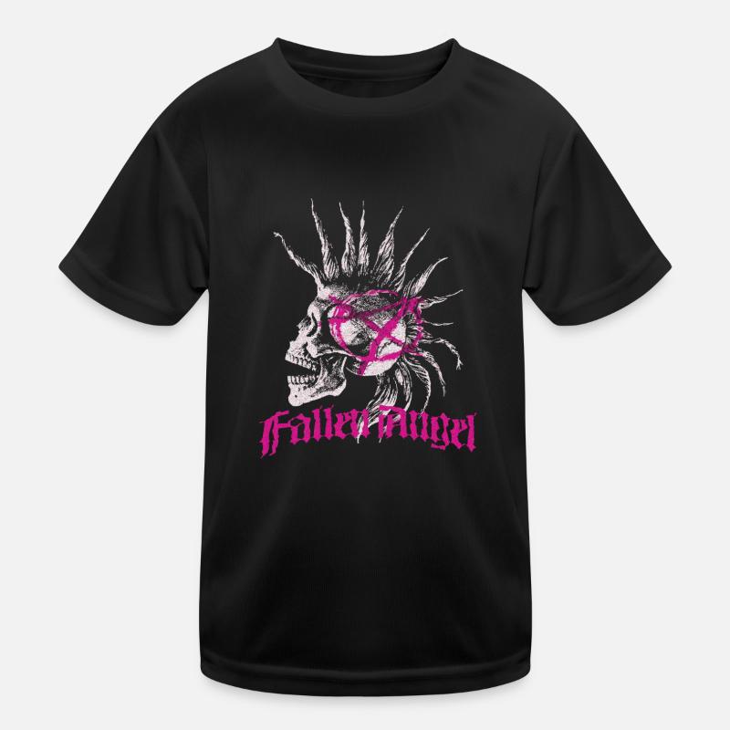 Skull Punk Spikes Inschrift Red Punk Anarchy Ró Kinder Funktions-T-Shirt