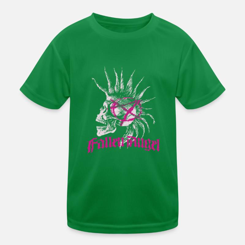 Skull Punk Spikes Inschrift Red Punk Anarchy Ró Kinder Funktions-T-Shirt
