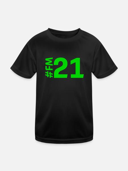 FM21-KARTON - Kinder Funktions-T-Shirt - Schwarz - Vorne