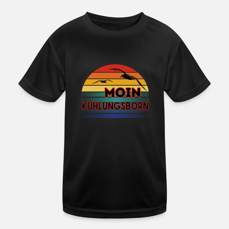 Moin Kühlungsborn with seagull in retro style Kids Functional T-Shirt